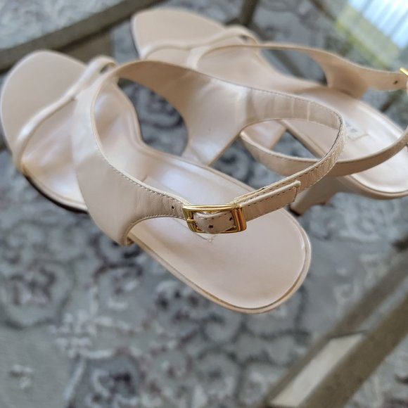 Ann Marino Ivory Sling Back Block Heel Women's Shoe Size 8 M - Picture 2 of 8